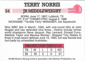 1993 Brown's #54 Terry Norris Back
