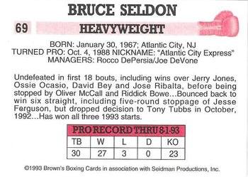1993 Brown's #69 Bruce Seldon Back