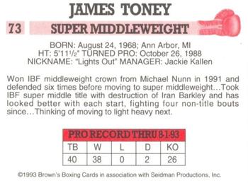 1993 Brown's #73 James Toney Back