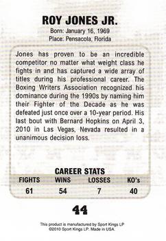 2010 Ringside Boxing Round One #44 Roy Jones Jr. Back
