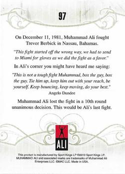 2010 Ringside Boxing Round One #97 Muhammad Ali Back