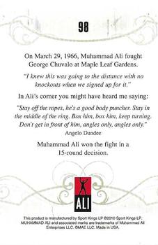 2010 Ringside Boxing Round One #98 Muhammad Ali Back