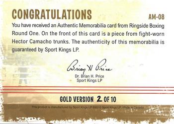 2010 Ringside Boxing Round One - Authentic Memorabilia Gold #AM8 Hector Camacho Back