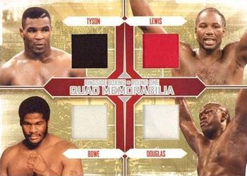 2010 Ringside Boxing Round One - Quad Memorabilia Silver #QM3 Mike Tyson / Lennox Lewis / Riddick Bowe / Buster Douglas Front