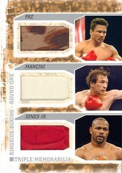 2010 Ringside Boxing Round One - Triple Memorabilia Silver #TM1 Vinny Paz / Ray Mancini / Roy Jones Jr. Front