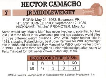 1994 Brown's #7 Hector Camacho Back