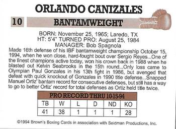 1994 Brown's #10 Orlando Canizales Back