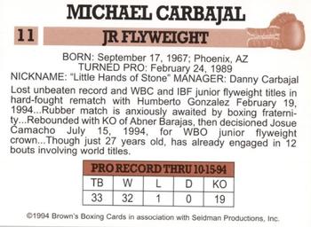 1994 Brown's #11 Michael Carbajal Back