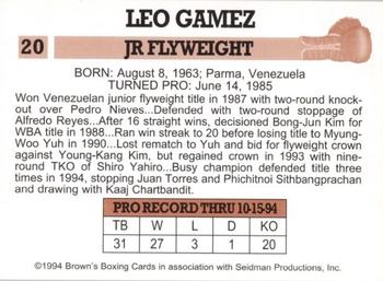 1994 Brown's #20 Leo Gamez Back