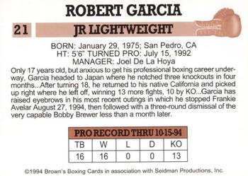 1994 Brown's #21 Robert Garcia Back