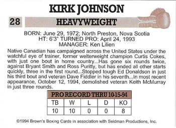 1994 Brown's #28 Kirk Johnson Back