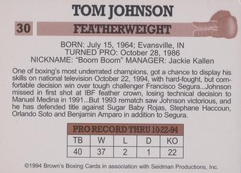 1994 Brown's #30 Tom Johnson Back
