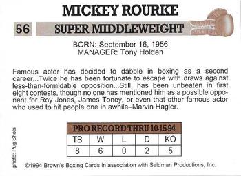 1994 Brown's #56 Mickey Rourke Back