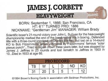 1994 Brown's #PROMO James J. Corbett Back