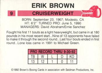 1992 Brown's #9 Erik Brown Back