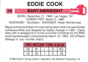 1992 Brown's #14 Eddie Cook Back