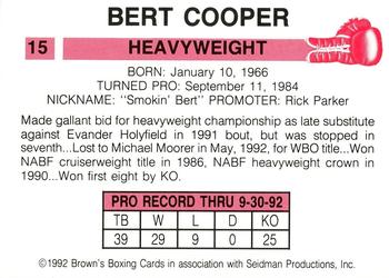 1992 Brown's #15 Bert Cooper Back