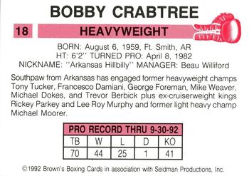 1992 Brown's #18 Bobby Crabtree Back