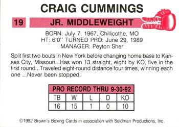 1992 Brown's #19 Craig Cummings Back
