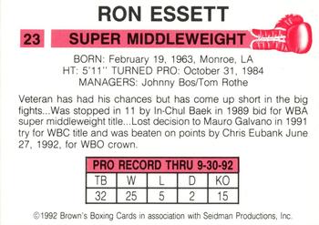 1992 Brown's #23 Ron Essett Back