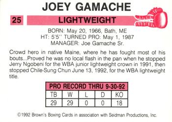 1992 Brown's #25 Joey Gamache Back
