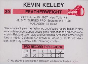 1992 Brown's #30 Kevin Kelley Back