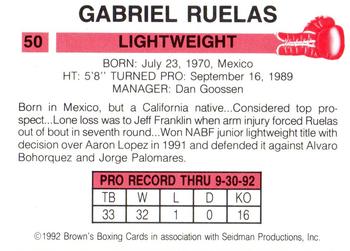 1992 Brown's #50 Gabriel Ruelas Back