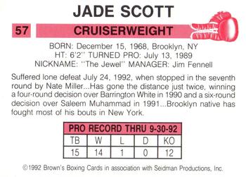 1992 Brown's #57 Jade Scott Back