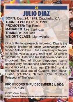 2001 Brown's #26 Julio Diaz Back