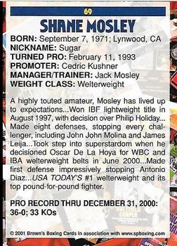 2001 Brown's #69 Shane Mosley Back