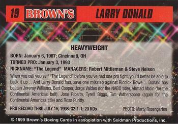 1999 Brown's #19 Larry Donald Back