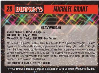 1999 Brown's #26 Michael Grant Back