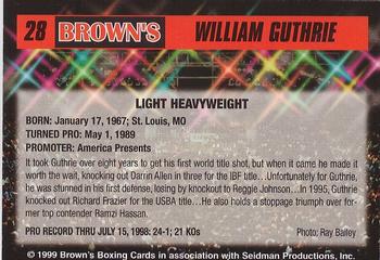 1999 Brown's #28 William Guthrie Back