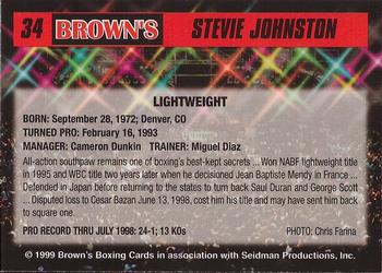1999 Brown's #34 Stevie Johnston Back
