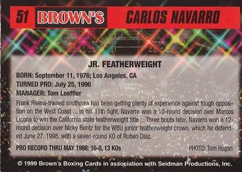 1999 Brown's #51 Carlos Navarro Back