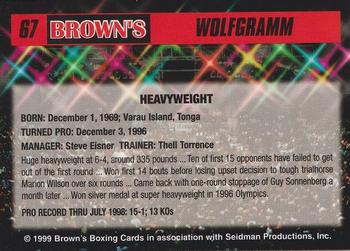 1999 Brown's #67 Wolfgramm Back