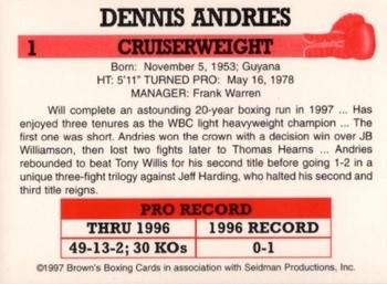 1997 Brown's #1 Dennis Andries Back
