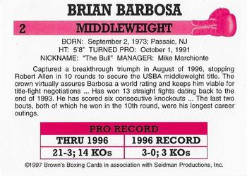 1997 Brown's #2 Brian Barbosa Back