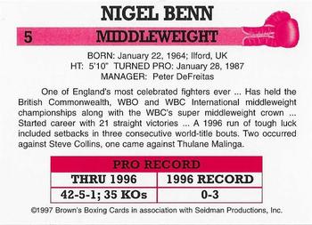 1997 Brown's #5 Nigel Benn Back
