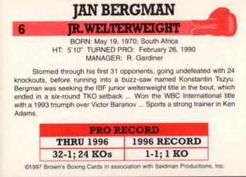 1997 Brown's #6 Jan Bergman Back