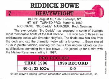 1997 Brown's #7 Riddick Bowe Back