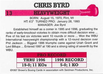 1997 Brown's #13 Chris Byrd Back