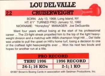 1997 Brown's #22 Lou Del Valle Back