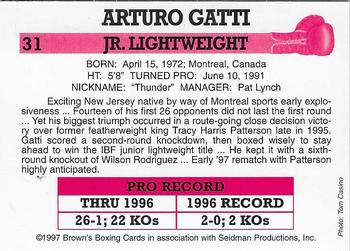 1997 Brown's #31 Arturo Gatti Back