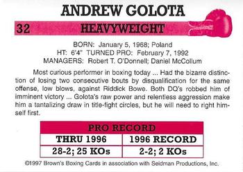 1997 Brown's #32 Andrew Golota Back