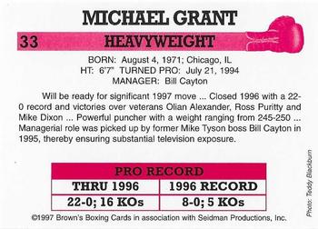 1997 Brown's #33 Michael Grant Back