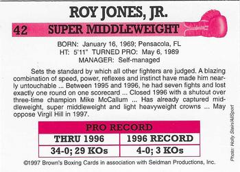 1997 Brown's #42 Roy Jones Jr. Back