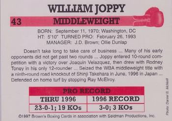 1997 Brown's #43 William Joppy Back