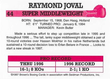 1997 Brown's #44 Raymond Joval Back