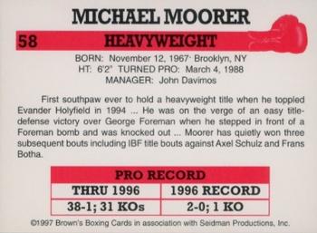 1997 Brown's #58 Michael Moorer Back